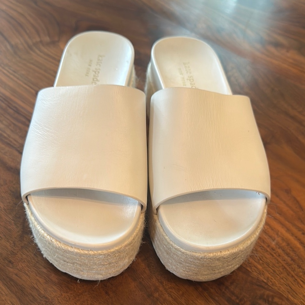 Kate Spade White Mules Minimalist Design